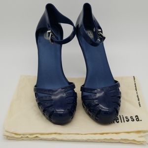 FINAL DROP! NWOT Melissa Blue Platform Sandals